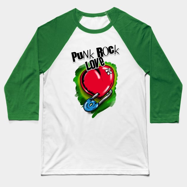 Punk Rock Love Baseball T-Shirt by silentrob668